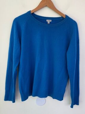 Halogen 100% Cashmere Royal Blue Crew Neck Sweater Pullover L Large